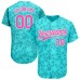 Aqua Pink-White 3D Pattern Design Jerseys