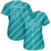 Aqua Teal-White 3D Pattern Design Jerseys