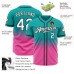 Aqua White Pink-Black Authentic Fade Fashion Jerseys