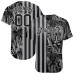 Black Black-Gray 3D Pattern Design Leopards And Tropical Palm Leaves Jerseys