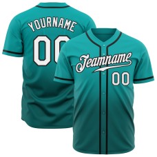 Aqua White-Teal Authentic Fade Fashion Jerseys