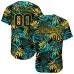 Black Black-Gold 3D Pattern Design Tropical Palm Leaves Jerseys