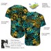 Black Black-Gold 3D Pattern Design Tropical Palm Leaves Jerseys