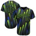 Black Black Neon Green-Royal 3D Pattern Design Jerseys