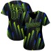 Black Black Neon Green-Royal 3D Pattern Design Jerseys