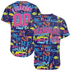 3D Pattern Design Abstract Geometric Pattern With Palm Trees Sharks Flamingo With The Words:Summer Hawaii Jerseys