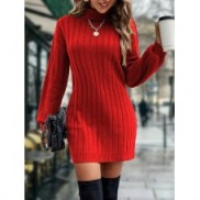 Women's Christmas Red Turtleneck Sweater