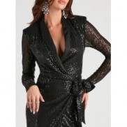 Women's Black Dress Sequin Dress Party