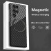 Phone Case For Samsung Galaxy S23 S22 S21 Plus Ultra With Magsafe Magnetic Dustproof Four Corners Drop Resistance Lines / Waves Carbon Fiber