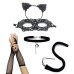 CarnivalSexy Princess Cat Dress Black Lace Mask Cat's Ears (Steamed Cat-ear Shaped Bread) Hair Hoop Dance Mask Set