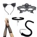 CarnivalSexy Princess Cat Dress Black Lace Mask Cat's Ears (Steamed Cat-ear Shaped Bread) Hair Hoop Dance Mask Set