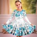 Carnival Girls' 3D Floral Dress Pink Long Sleeve 3D Print Spring Fall Sports & Outdoor Daily Holiday Cute Casual Beautiful Kids 3-12 Years Casual Dress A Line Dress Above Knee Polyester Regular Fit