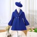 Toddler Girls' Woolen Coat Solid Color Active Button School Coat Outerwear 3-7 Years Spring Red Blue Rose Red