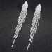 Women's Drop Earrings Fine Jewelry Tassel Fringe Precious Elegant Stylish Earrings Jewelry Silver For Gift Festival 1 Pair