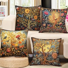 Tree of Life Double Side Pillow Cover 4PC Soft Decorative Square Cushion Case Pillowcase for Bedroom Livingroom Sofa Couch Chair