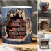 3D Bookshelf Mug, Ceramic Mug, 3D Bookshelves Hole In A Wall Mug, Creative Space Design Multi-purpose Mug, Christmas Gift Xmas Gift