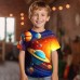 Boys 3D Graphic Galaxy Space T shirt Tee Short Sleeve 3D Print Summer Spring Active Sports Fashion Polyester Kids 3-12 Years Outdoor Casual Daily Regular Fit