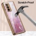 Phone Case For Samsung Galaxy Z Fold 5 Z Fold 4 Z Fold 3 Z Fold 2 Back Cover Plating Single Sided Anti-Scratch Lines / Waves Marble Tempered Glass