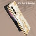 Phone Case For Samsung Galaxy Z Fold 5 Z Fold 4 Z Fold 3 Z Fold 2 Back Cover Plating Single Sided Anti-Scratch Lines / Waves Marble Tempered Glass