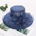 Straw Hat Vintage Style Elegant Tulle Organza Hats Headwear with Faux Pearl Flower Ruffle 1 PC Wedding Tea Party Horse Race Headpiece