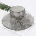 Straw Hat Vintage Style Elegant Tulle Organza Hats Headwear with Faux Pearl Flower Ruffle 1 PC Wedding Tea Party Horse Race Headpiece