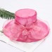 Straw Hat Vintage Style Elegant Tulle Organza Hats Headwear with Faux Pearl Flower Ruffle 1 PC Wedding Tea Party Horse Race Headpiece