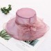 Straw Hat Vintage Style Elegant Tulle Organza Hats Headwear with Faux Pearl Flower Ruffle 1 PC Wedding Tea Party Horse Race Headpiece