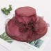 Straw Hat Vintage Style Elegant Tulle Organza Hats Headwear with Faux Pearl Flower Ruffle 1 PC Wedding Tea Party Horse Race Headpiece