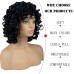 Short Curly Wigs for Black Women Soft Black Big Curly Wig with Bangs Afro Kinky Curls Heat Resistant Natural Looking Synthetic Wig for African American Women