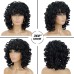 Short Curly Wigs for Black Women Soft Black Big Curly Wig with Bangs Afro Kinky Curls Heat Resistant Natural Looking Synthetic Wig for African American Women