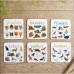 Set of 6 Bird Pun Coasters, Desktop Coaster Bird Square Coaster Set Creative Table Non-slip Tea Coaster