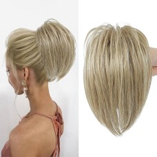 Messy Bun Hair Piece Claw Clip in Hair Buns Hair Piece for Women Straight Short High Ponytail Extension Tousled Updo Faux Hair Bun Scrunchies for Girls