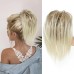 Messy Bun Hair Piece Claw Clip in Hair Buns Hair Piece for Women Straight Short High Ponytail Extension Tousled Updo Faux Hair Bun Scrunchies for Girls