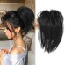 Messy Bun Hair Piece Claw Clip in Hair Buns Hair Piece for Women Straight Short High Ponytail Extension Tousled Updo Faux Hair Bun Scrunchies for Girls