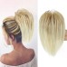 Messy Bun Hair Piece Claw Clip in Hair Buns Hair Piece for Women Straight Short High Ponytail Extension Tousled Updo Faux Hair Bun Scrunchies for Girls