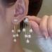 Women's Drop Earrings Fine Jewelry Tassel Fringe Precious Cute Stylish Earrings Jewelry White For Wedding Party 1 Pair