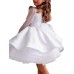 Kids Little Girls' Dress Polka Dot Solid Colored A Line Dress Performance Ruched Mesh White Tulle Above Knee Long Sleeve Princess Sweet Dresses Fall Spring Regular Fit 3-12 Years