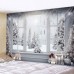 Snow Out Window Hanging Tapestry Wall Art Large Tapestry Mural Decor Photograph Backdrop Blanket Curtain Home Bedroom Living Room Decoration