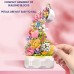 575PCS Teacup Flower Lighting Music Box Building Blocks Waterfall Flower Bouquet DIY Model Bricks Toys For Kids Christmas Gift