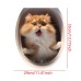 3D Cat Puppy Animal Bathroom Toilet Sticker, Home Decoration Wall Sticker, Self-adhesive Waterproof and Oil Proof Sticker