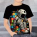 Boys 3D Graphic Astronaut T shirt Tee Short Sleeve 3D Print Summer Spring Active Sports Fashion Polyester Kids 3-12 Years Outdoor Casual Daily Regular Fit