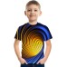 Kids Boys' T shirt Tee Short Sleeve 3D Print Graphic Optical Illusion Color Block Crewneck Unisex Light Yellow Lake blue Navy Children Tops Summer Basic Streetwear Funny 3-12 Years / Sports