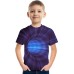 Kids Boys' T shirt Tee Short Sleeve 3D Print Graphic Optical Illusion Color Block Crewneck Unisex Light Yellow Lake blue Navy Children Tops Summer Basic Streetwear Funny 3-12 Years / Sports