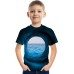 Kids Boys' T shirt Tee Short Sleeve 3D Print Graphic Optical Illusion Color Block Crewneck Unisex Light Yellow Lake blue Navy Children Tops Summer Basic Streetwear Funny 3-12 Years / Sports