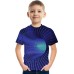 Kids Boys' T shirt Tee Short Sleeve 3D Print Graphic Optical Illusion Color Block Crewneck Unisex Light Yellow Lake blue Navy Children Tops Summer Basic Streetwear Funny 3-12 Years / Sports