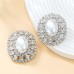 Women's Clear White Stud Earrings Fine Jewelry Classic Precious Stylish Trendy Earrings Jewelry Silver / Gold For Party Gift 1 Pair