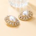 Women's Clear White Stud Earrings Fine Jewelry Classic Precious Stylish Trendy Earrings Jewelry Silver / Gold For Party Gift 1 Pair