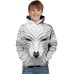 Kids Toddler Boys' Hoodie Pullover Long Sleeve Wolf 3D Print Kid Top Animal Fashion Active Basic White Black Top