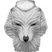 Kids Toddler Boys' Hoodie Pullover Long Sleeve Wolf 3D Print Kid Top Animal Fashion Active Basic White Black Top