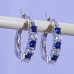 Women's Zircon Hoop Earrings Fine Jewelry Classic Precious Stylish Simple Earrings Jewelry Blue / Purple / Fuchsia For Gift Festival 1 Pair